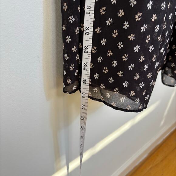 Ann Taylor Pleated A Line Floral Midi Dress Size 0 Black Sleeveless Elegant NWT - Picture 10 of 11